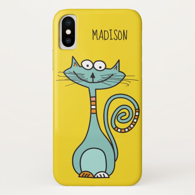 Funny Cat custom name & color phone cases (Back)