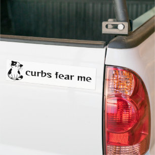 Funny Cat Custom Text Curbs Fear Me Car Bumper Sticker