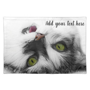 Funny cat customizable cloth placemat