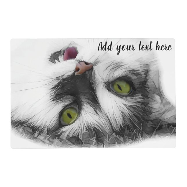 Funny cat customizable placemat (Front)