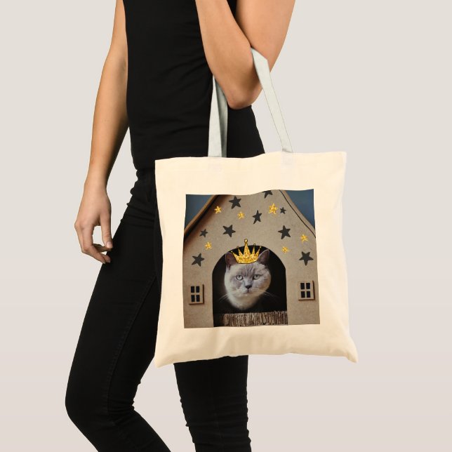 Funny Cat Cute Animal Photo Collage Art Trendy Pet Tote Bag (Front (Product))