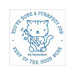 Funny Cat Cute Kitty Perfect Job Teacher Praise Self-inking Stamp