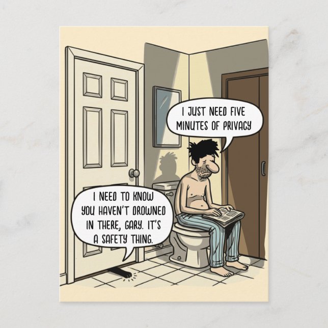 Funny Cat Dad Bathroom Humor Gift Postcard (Front)