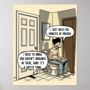 Funny Cat Dad Bathroom Humor Gift Poster