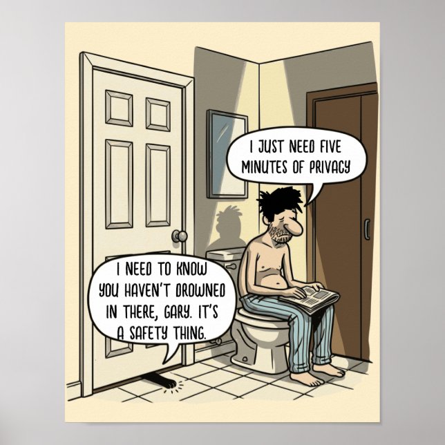 Funny Cat Dad Bathroom Humor Gift Poster (Front)