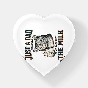 Funny Cat Dad Came Back With The Milk Vintage Shir Paperweight