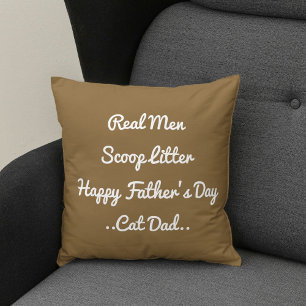 Funny Cat Dad Father's Day Gift White Sand Trendy Throw Pillow