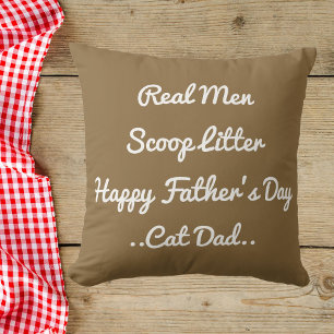 Funny Cat Dad Father's Day Gift White Sand Trendy Throw Pillow