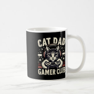 Funny Cat Dad Gamer Club For Him Video Game Cat Da Coffee Mug