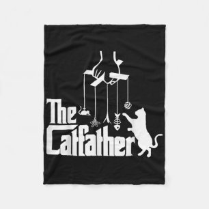 Funny Cat Dad Life The Catfather Fathers Day Mens Fleece Blanket