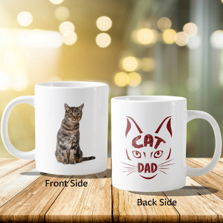 Funny Cat Dad Morning Victory Flex Pet Portrait Giant Coffee Mug