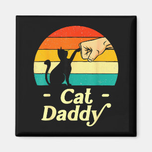 Funny Cat Daddy Vintage Cat Lover Cat Dad Fathers  Magnet
