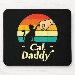 Funny Cat Daddy Vintage Cat Lover Cat Dad Fathers  Mouse Pad