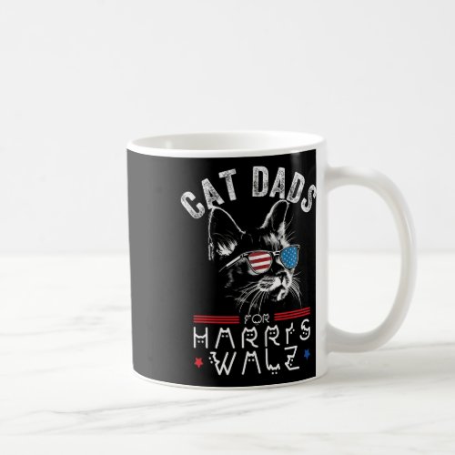 Funny Cat Dads For Harris Waltz 2024 Usa Flag  Coffee Mug