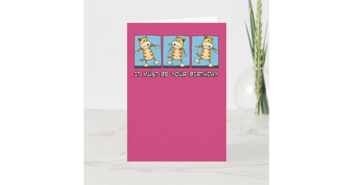 Funny Cat Dancing Birthday Card | Zazzle