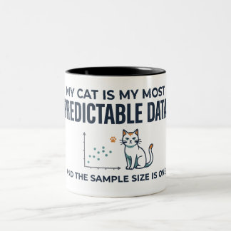 Funny Cat Data Analyst Unpredictable Dataset Humor Two-Tone Coffee Mug