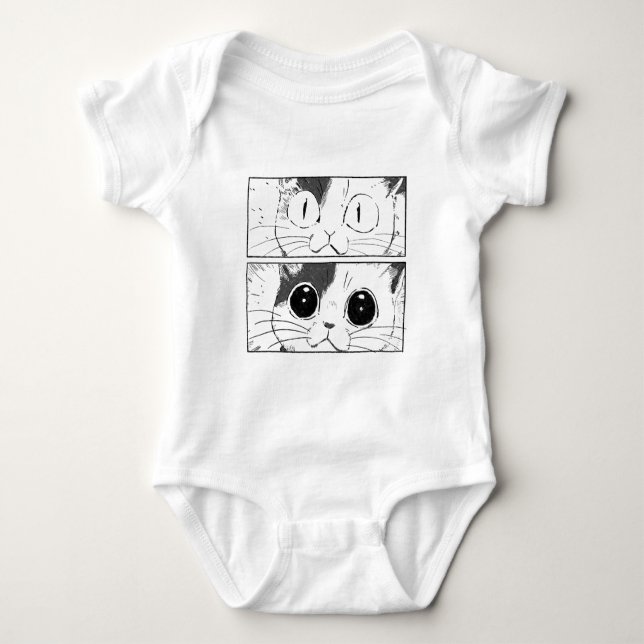 Funny Cat Design Baby Bodysuit (Front)