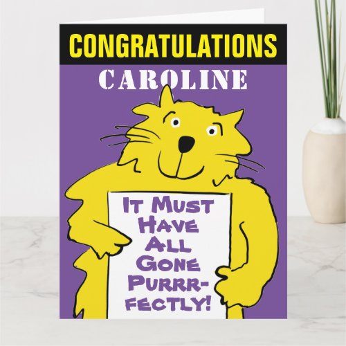 Funny Cat Design Congratulations with a Cat Pun Card