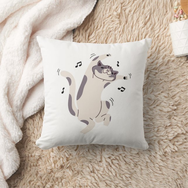 “Funny Cat Design”  Throw Pillow (Blanket)