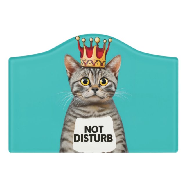 Funny Cat Do Not  Disturb Door Sign (Small Crest Front)