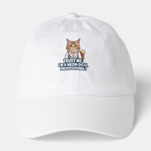 Funny Cat Doctor Animal Humor Illustration Hat