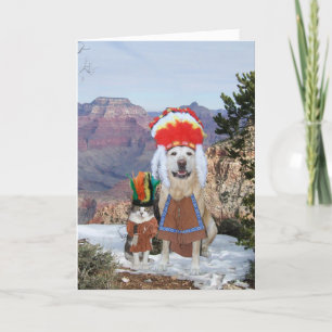 Funny Cat & Dog/Lab Chiefs Birthday Card