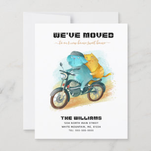 Funny Cat Dog Riding Motorcycle Budget Moving Card