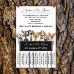 Funny Cat  Dog Walker Sitter Black White Tearoff Flyer<br><div class="desc">I can imagine how competitive it is out there in the dog walking/sitting world. This makes having a professional brand and marketing all the more important. My tearoff flyers are perfect for dog walkers, dog sitters, pet services, dog trainers, stationary pet care, and dog boutiques. These flyers feature adorable watercolor...</div>