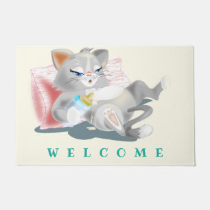 Funny Cat Doormat