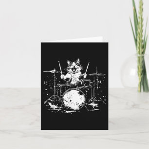 Funny Cat Drummer Drums Drumming Music Lover Card