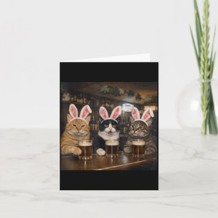 Funny Cat Easter Day Design Men Women Card