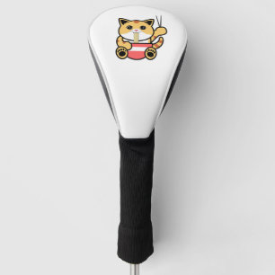 Funny cat eating ramen golf head cover