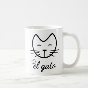 Funny Cat El Gato Cat Lovers Gifts Black White Cat Coffee Mug