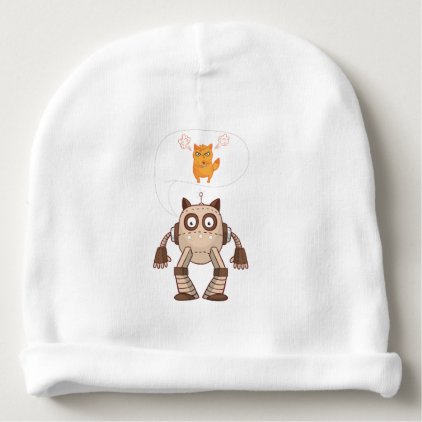 Funny Cat Engineering Scientist Robot Science Baby Beanie