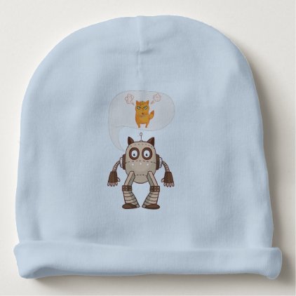 Funny Cat Engineering Scientist Robot Science Baby Beanie