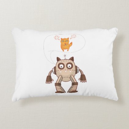 Funny Cat Engineering Scientist Robot Science Decorative Pillow