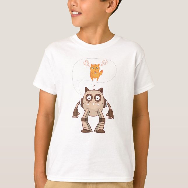 Funny Cat Engineering Scientist Robot Science T-Shirt (Front)