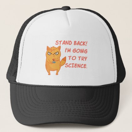 Funny Cat Engineering Scientist Robot Science Trucker Hat