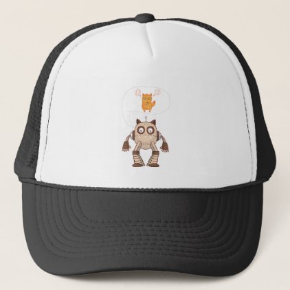 Funny Cat Engineering Scientist Robot Science Trucker Hat