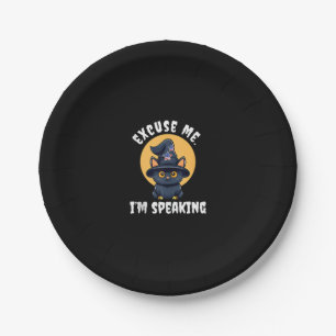 Funny Cat Excuse Me I'm speaking Kamala Harris 47  Paper Plates