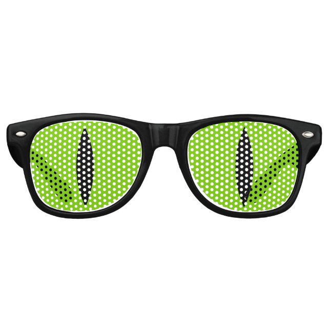 Funny Cat Eyes Glasses (Green) (Front)