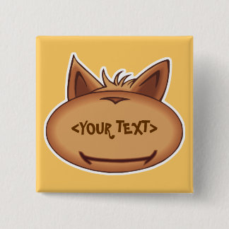 Funny Cat Face, <YOUR TEXT> Button