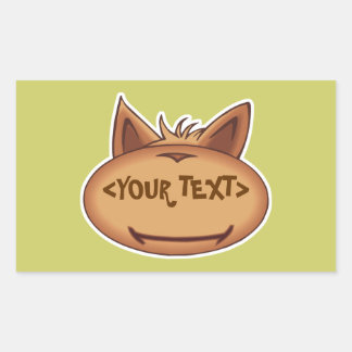 Funny Cat Face, <YOUR TEXT> Rectangular Sticker