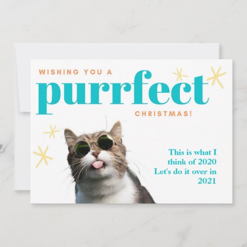 Funny Cat Farewell 2020 Do it Over 2021 Christmas Holiday Card