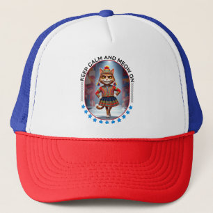 funny cat fashion show trucker hat