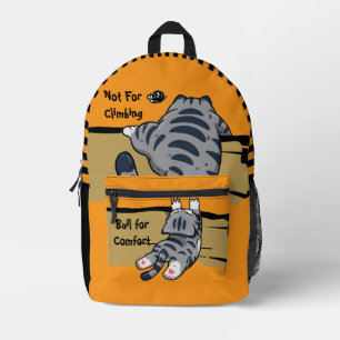 Funny Cat, Fat Cat, Funny Script, Modern Trendy P Printed Backpack