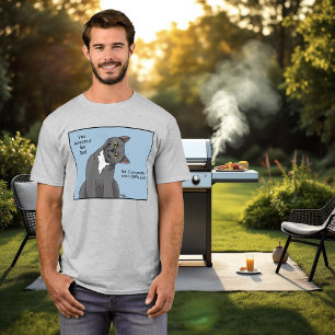 Funny Cat Father’s Day Gray Cat Blue T-Shirt