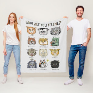 Funny Cat Feeling Chart How Are You Feline? Fleece