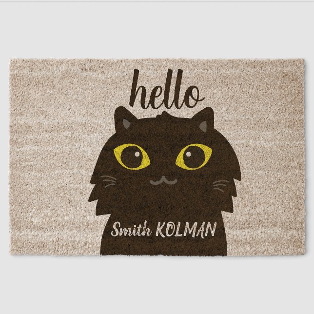 Funny Cat  Fiber Doormat (Front)