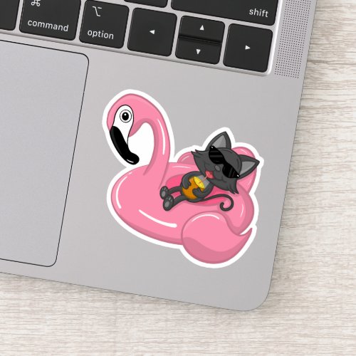 Funny Cat Flamingo Vacay Mode Vacation Sticker